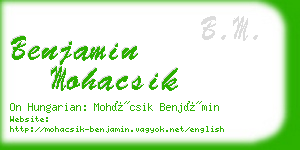 benjamin mohacsik business card